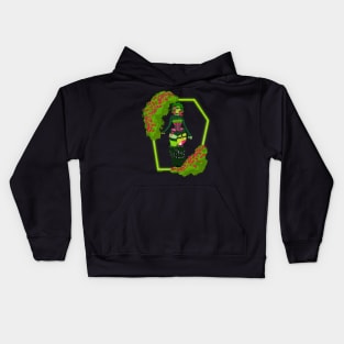 Neon zombie with flowers Kids Hoodie